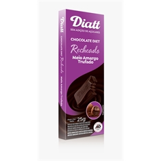 Chocolate Diet Recheado Meio Amargo Trufado Diatt - 2 barras de 25g
